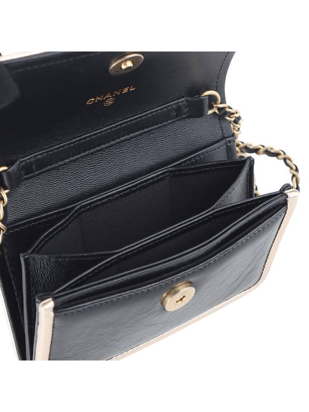 AP2767 Golden Frame Mini Chain Wallet Cross Bag Domestic Receipt 34161Y - CHANEL - BALAAN 7