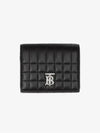 Lola Folding Small Quilted Leather Card Wallet Black Palladium - BURBERRY - BALAAN 3