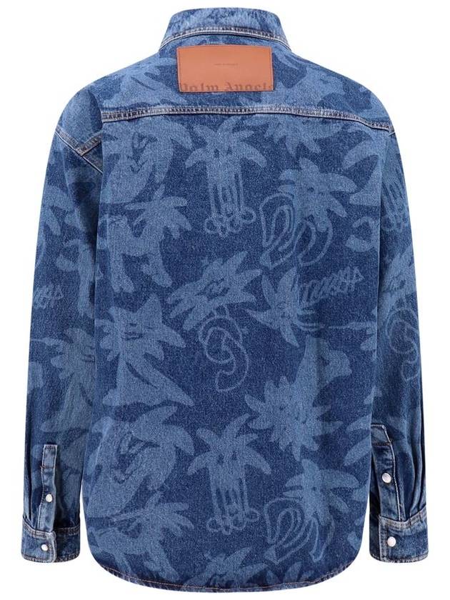 23 fw Denim Shirt WITH All-over PALMITY Print PMYD020E23DEN0014540 B0650471941 - PALM ANGELS - BALAAN 3