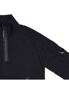 Diagonal Raised Fleece Quarter Zip-Up Sweatshirt Black - CP COMPANY - BALAAN 5