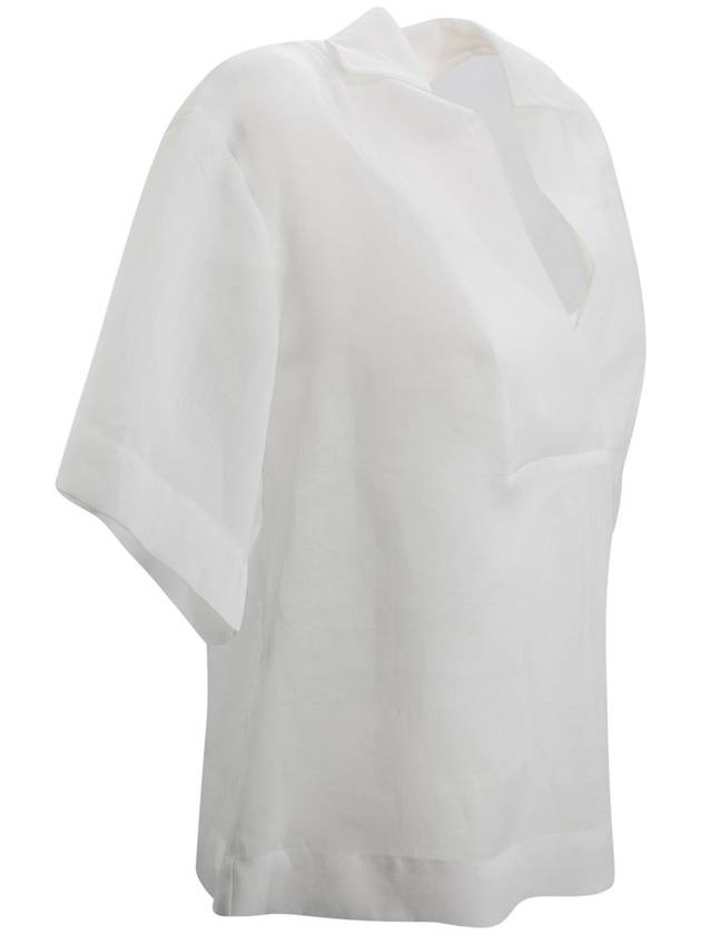 Bronzo Ramie Blouse White - MAX MARA - BALAAN 4