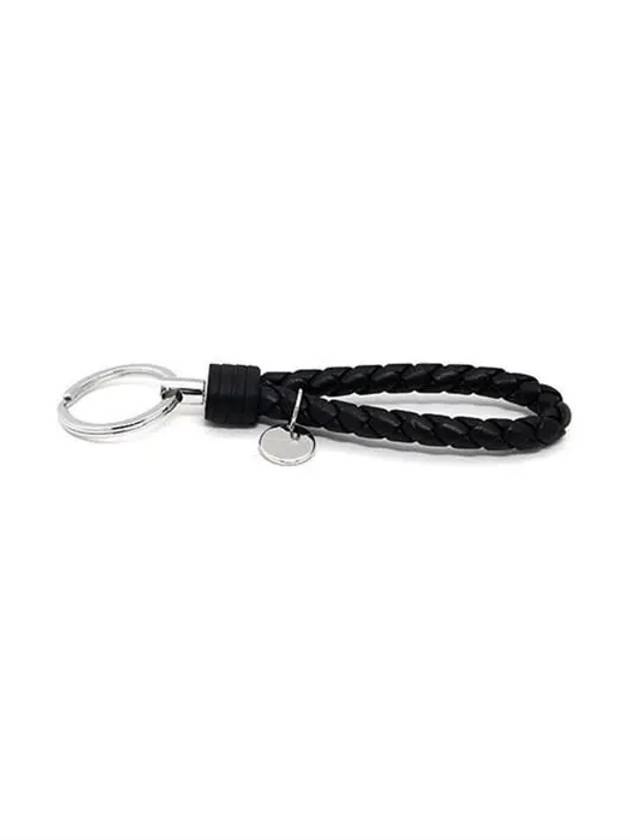 Intrecciato Leather Key Holder Black - BOTTEGA VENETA - BALAAN 4