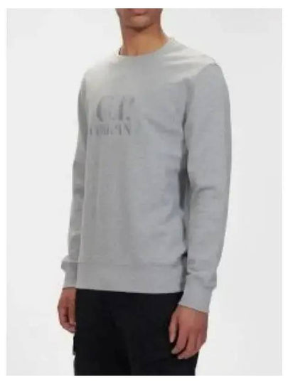 Diagonal Crew Neck Logo Cotton Sweatshirt Grey Melange - CP COMPANY - BALAAN 2