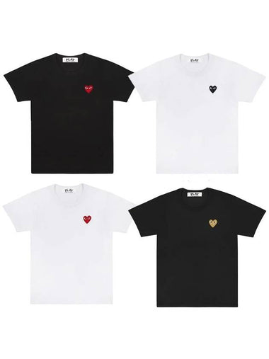 24SS Unisex Heart Logo Short Sleeve T-Shirt - COMME DES GARCONS PLAY - BALAAN 1