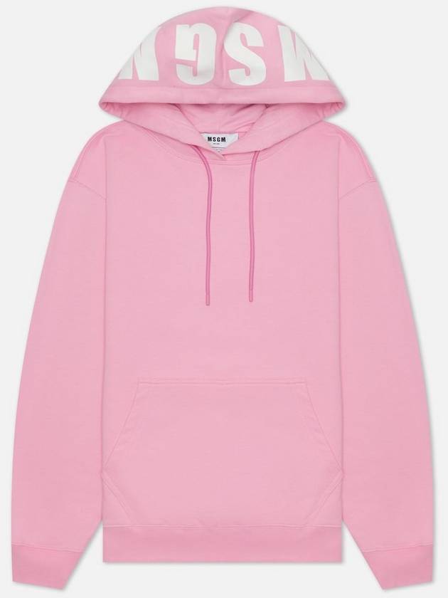 Maxi Logo Cotton Hoodie Pink - MSGM - BALAAN 2