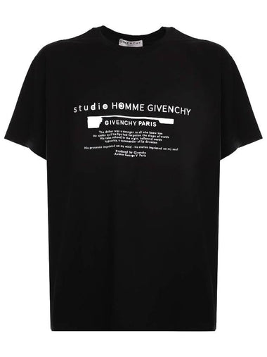 Slogan Logo Regular Fit Short Sleeve T-Shirt Black - GIVENCHY - BALAAN 1