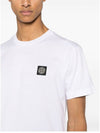 Logo Patch Short Sleeves T-Shirt White - STONE ISLAND - BALAAN 6