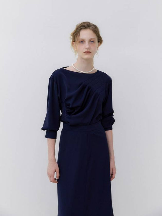 Daren Two-Piece Long Dress Deep Navy - LUGNER - BALAAN 1