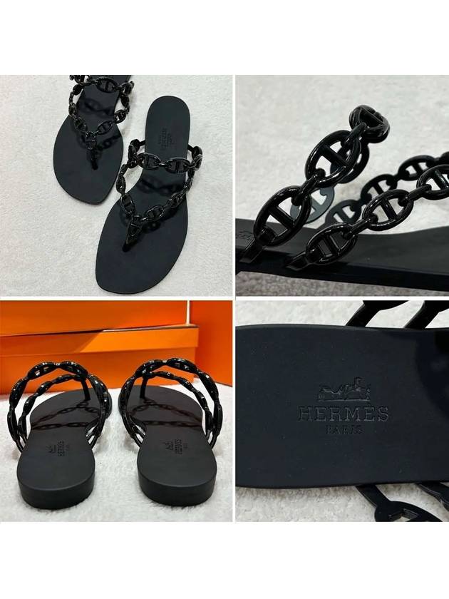 Island Sandals Noir - HERMES - BALAAN 6