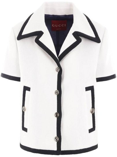 Cotton Tweed Jacket Off White - GUCCI - BALAAN 2