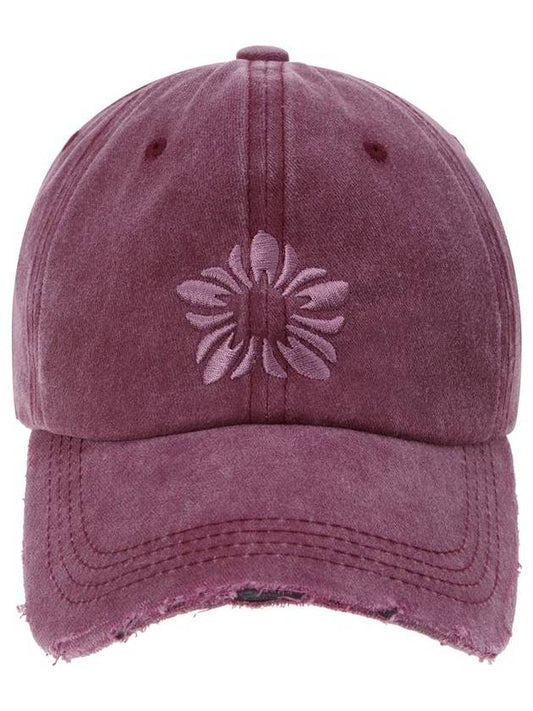 Mugung Embroidered Pigment Ball Cap Wine - ULKIN - BALAAN 2