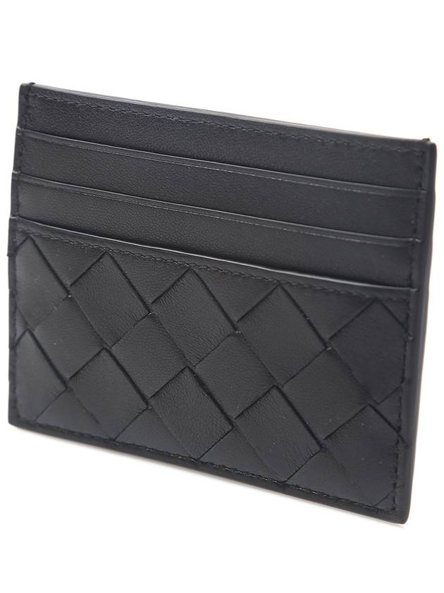 Intrecciato Leather Card Wallet Black - BOTTEGA VENETA - BALAAN 3