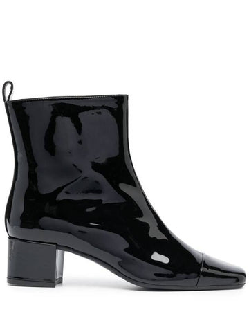 Carel Paris Black Lamb/Patent Leather Boo Shoes - CAREL - BALAAN 1