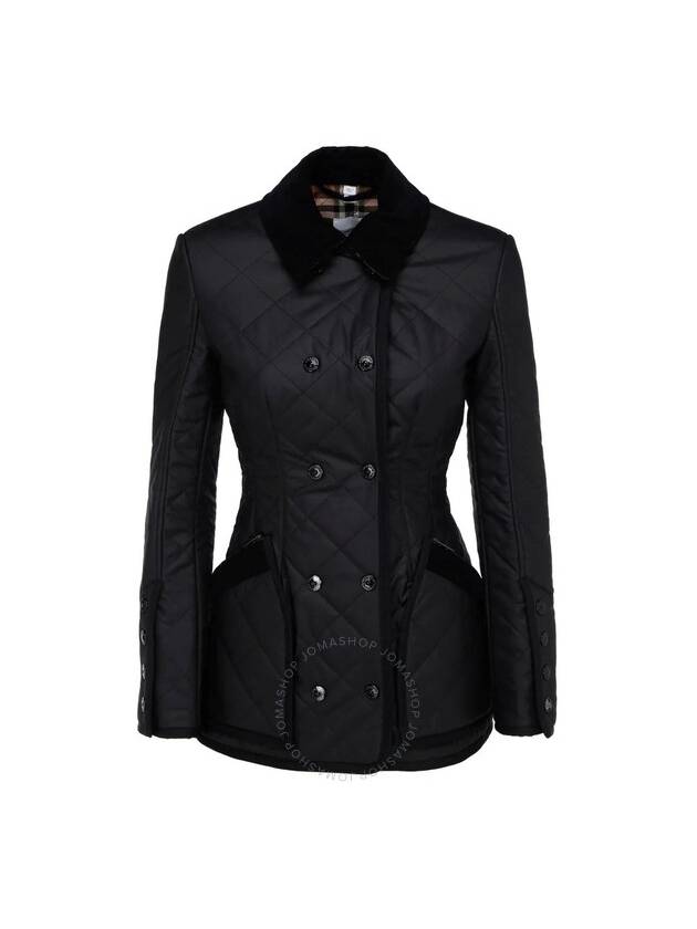 WoMen's Diamond Quilted Cotton Jacket Black - BURBERRY - BALAAN 2