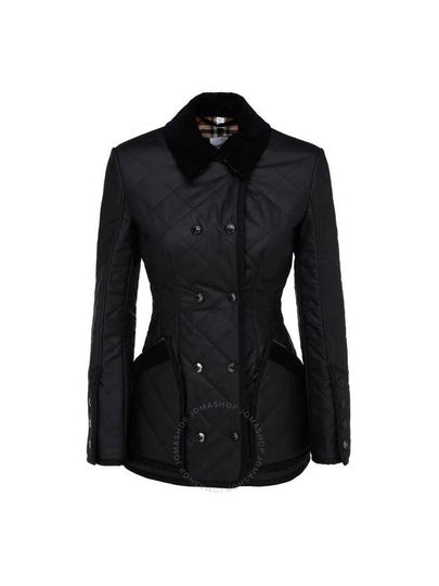 WoMen's Diamond Quilted Cotton Jacket Black - BURBERRY - BALAAN 2