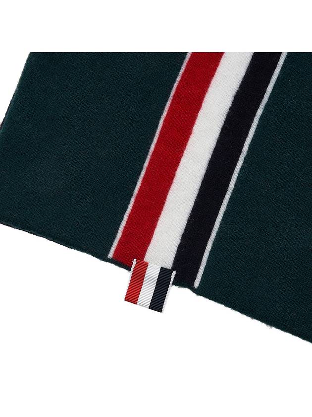 Tri-color Detail Virgin Wool Knit Scarf - THOM BROWNE - BALAAN 8