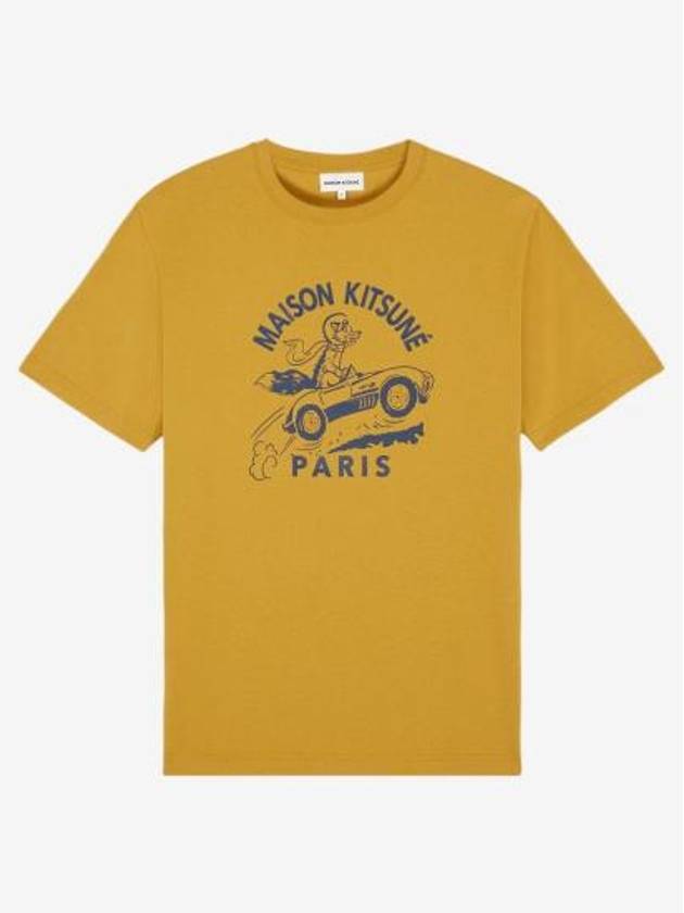 Racing Fox Short Sleeve T-Shirt Yellow - MAISON KITSUNE - BALAAN 2