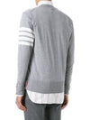 Men's Sustainable Classic Diagonal Wool Cardigan Pale Grey - THOM BROWNE - BALAAN 4