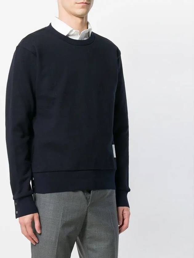 Center Back Stripe Crewneck Sweatshirt Navy - THOM BROWNE - BALAAN 4