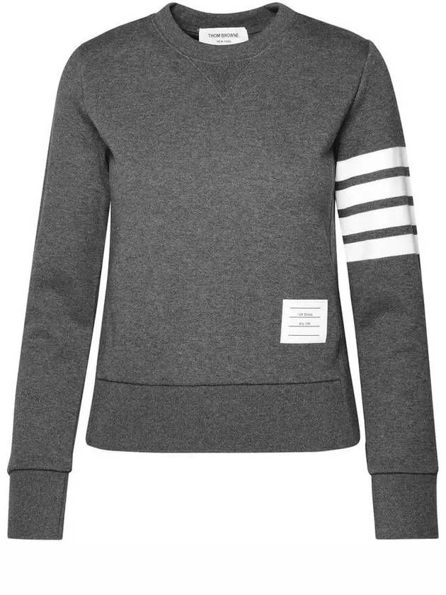 Engineered 4 Bar Stripe Loopback Jersey Knit Crewneck Sweatshirt Dark Grey - THOM BROWNE - BALAAN 2