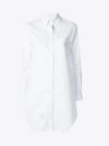 Women's Point Collar Poplin Short Dress White - THOM BROWNE - BALAAN 2