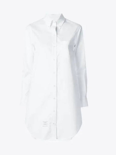 Women's Point Collar Poplin Short Dress White - THOM BROWNE - BALAAN 2