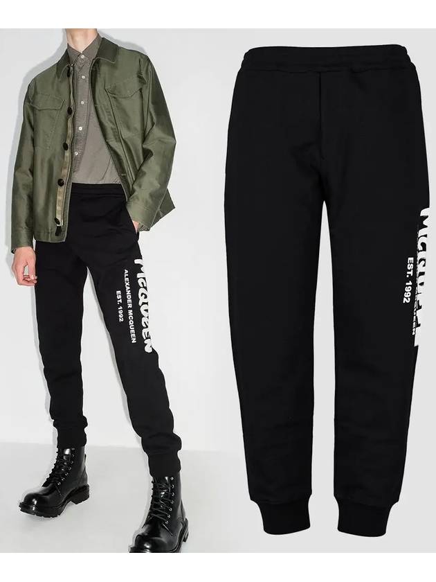 Graffiti Logo Track Pants Black - ALEXANDER MCQUEEN - BALAAN.