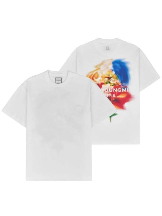 Swaying Flower Back Logo Short Sleeve T Shirt White - WOOYOUNGMI - BALAAN 2