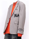 BBD Graffiti Logo Piercing Blazer Beige Gray - BLACKBLOND - BALAAN 2