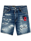 Dark Ripped Wash Shorts Blue - DSQUARED2 - BALAAN 2