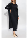 Pleated Open Front Long Cardigan Black - ISSEY MIYAKE - BALAAN 4