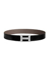 Constance Buckle Reversible Leather Strap 38mm Leather Noir - HERMES - BALAAN 1