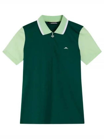 Women's Antonia Short Sleeve Polo Shirt Rain Forest - J.LINDEBERG - BALAAN 2