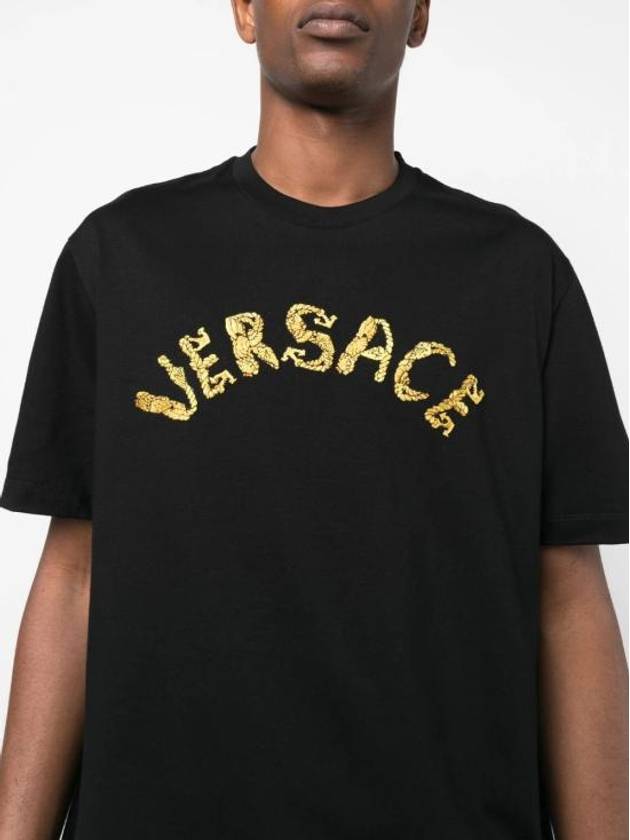 Short sleeve t shirt 10106411A077001B000 Black - VERSACE - BALAAN 5