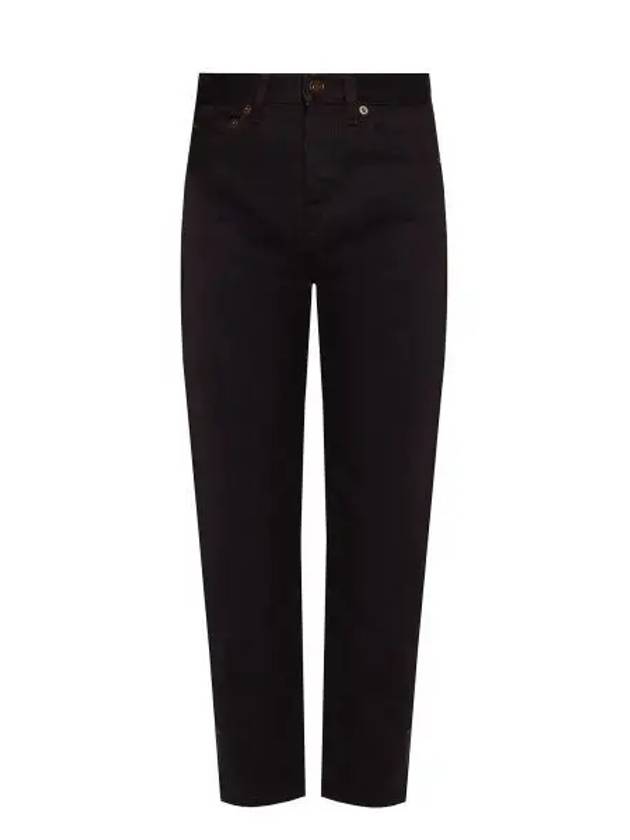 Women's Cotton High Waist Pants Black - SAINT LAURENT - BALAAN 2