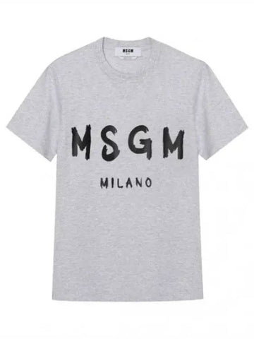 Brushed Logo Short Sleeve T Shirt Women s Tee - MSGM - BALAAN 1