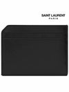 Paris Open Smooth Leather Card Wallet Black - SAINT LAURENT - BALAAN 5