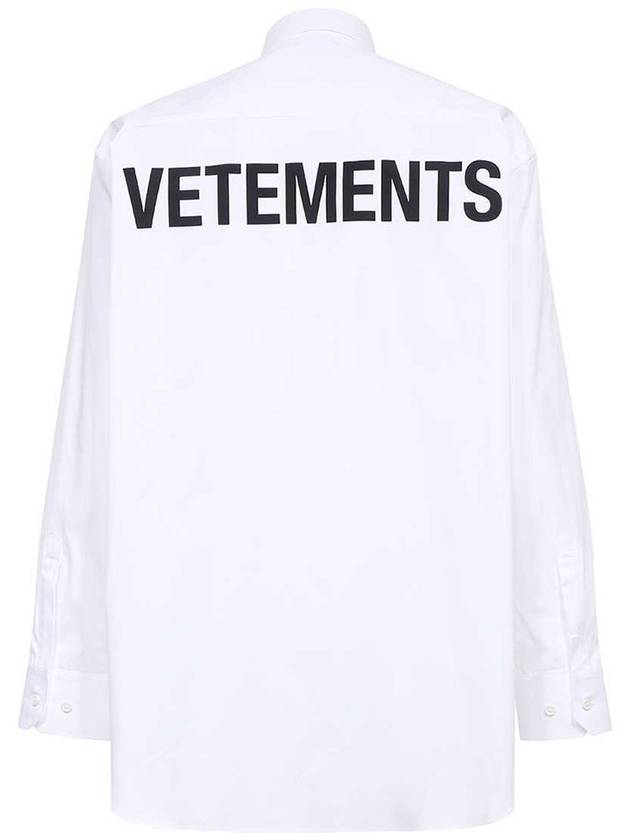 Logo Lettering Long Sleeve Shirt White - VETEMENTS - BALAAN 2