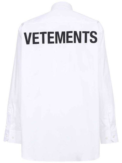 Logo Lettering Long Sleeve Shirt White - VETEMENTS - BALAAN 2