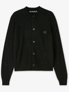 Face Patch Crop Cardigan Black - ACNE STUDIOS - BALAAN 3