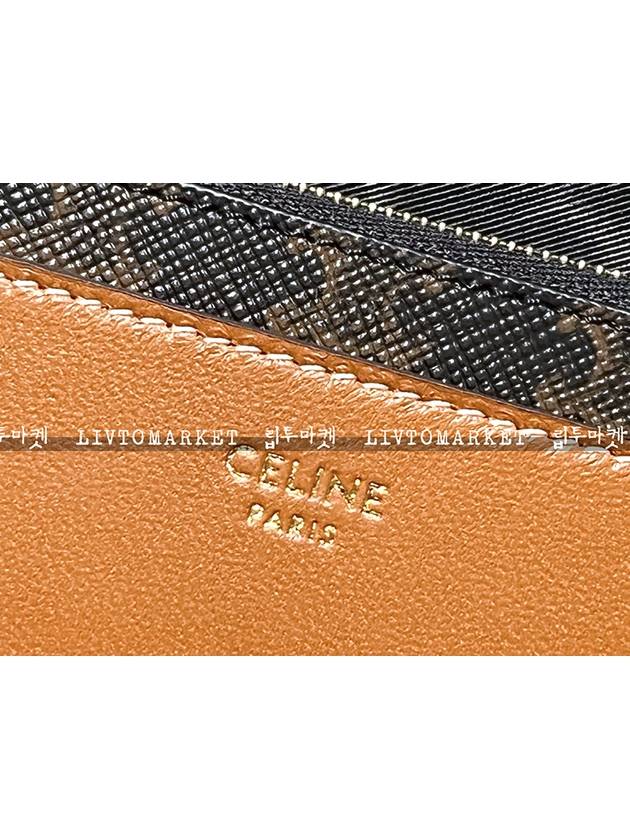 Triomphe Canvas Gold Zipper Card Wallet Tan - CELINE - BALAAN 4