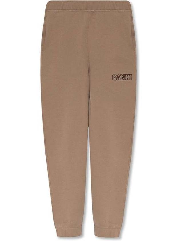 Women's Software Logo JoGGer Track Pants Brown - GANNI - BALAAN 1