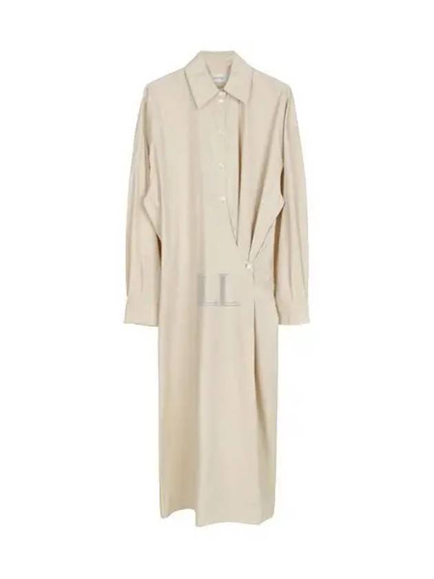 Straight Collar Twisted Long Dress Ivory - LEMAIRE - BALAAN 2