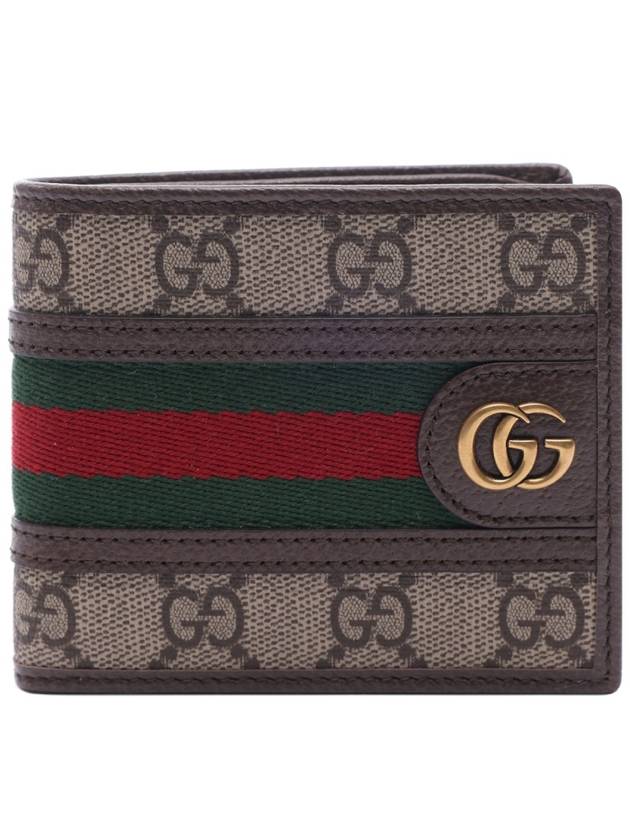 Ophidia GG Half Wallet Beige Ebony - GUCCI - BALAAN 3