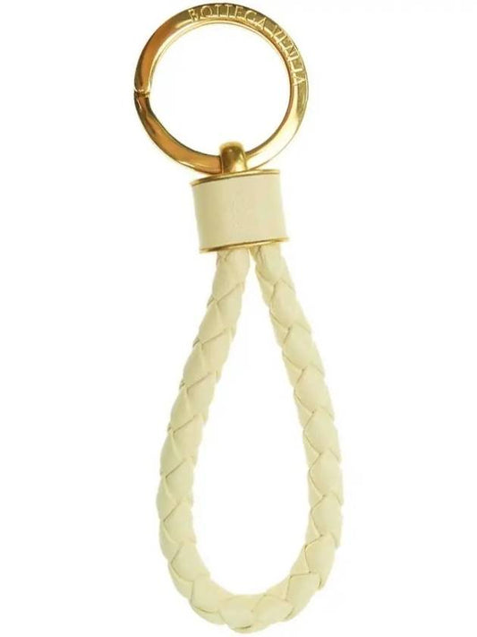 Intrecciato Lambskin Key Holder Light Yellow - BOTTEGA VENETA - BALAAN 2