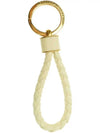 Intrecciato Lambskin Key Holder Light Yellow - BOTTEGA VENETA - BALAAN 3