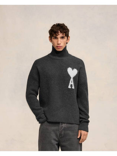 Alpaca Wool Blend Turtleneck Grey - AMI - BALAAN 2