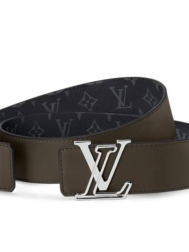 Men's LV Line Reversible Leather Belt Black Khaki - LOUIS VUITTON - BALAAN 5