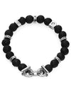 Gancini Stone Large Bracelet Black - SALVATORE FERRAGAMO - BALAAN 1