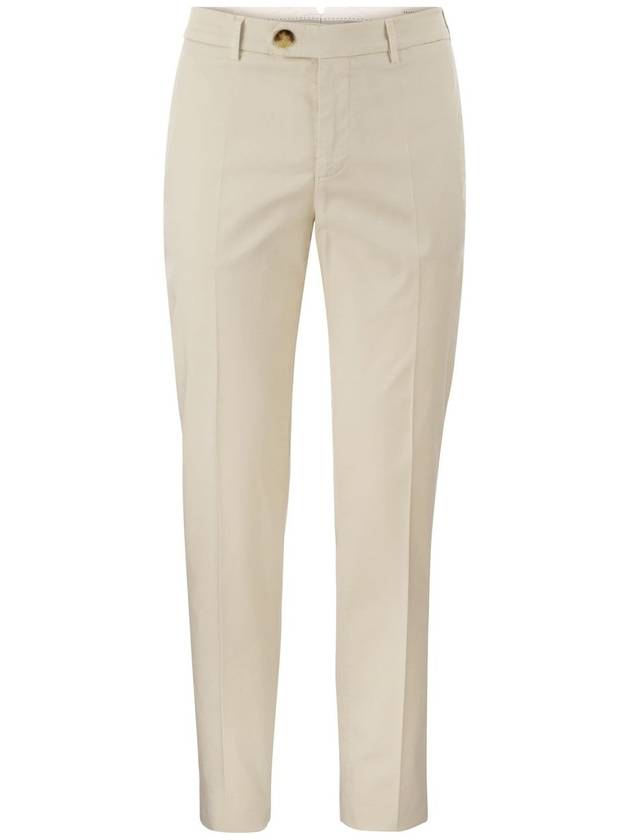 Men's Comfort Cotton Gabardine Straight Pants White - BRUNELLO CUCINELLI - BALAAN 2